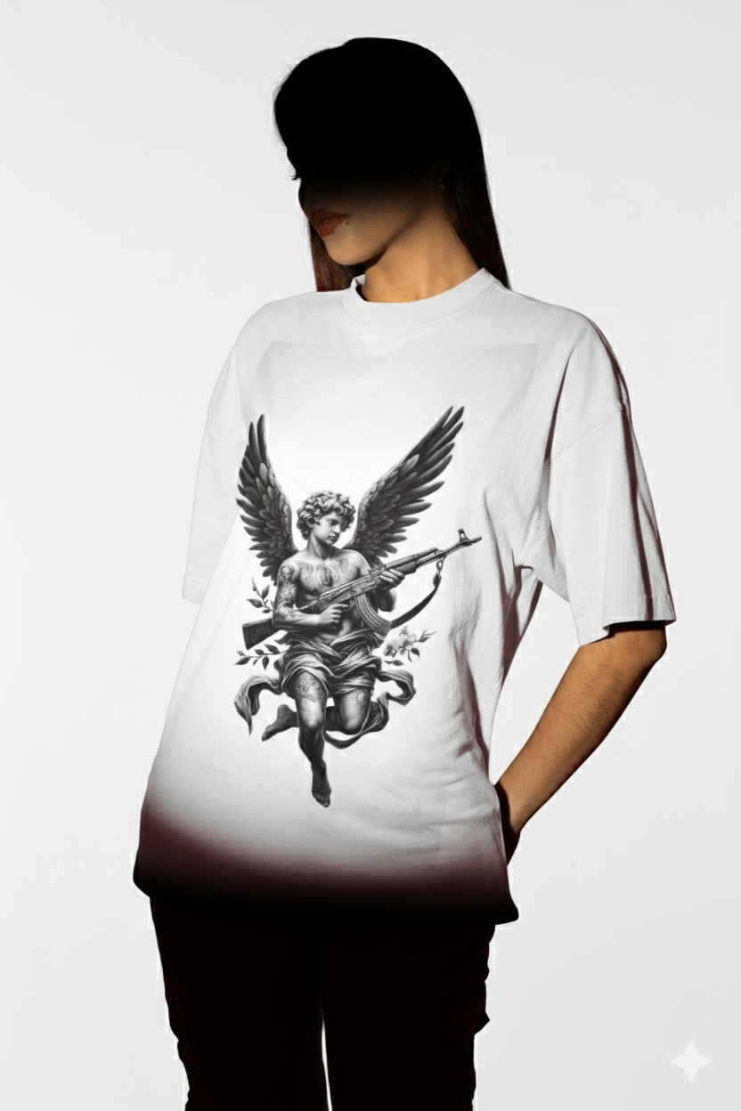Camiseta Oversized Mars Essential: Edição Anjo