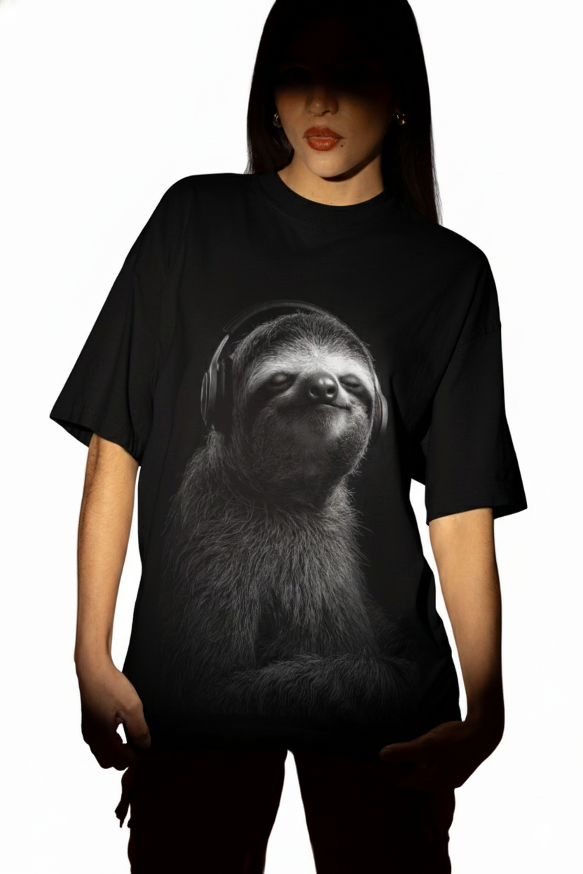 Camiseta Oversized Mars Essential: Edição Preguiça Espacial