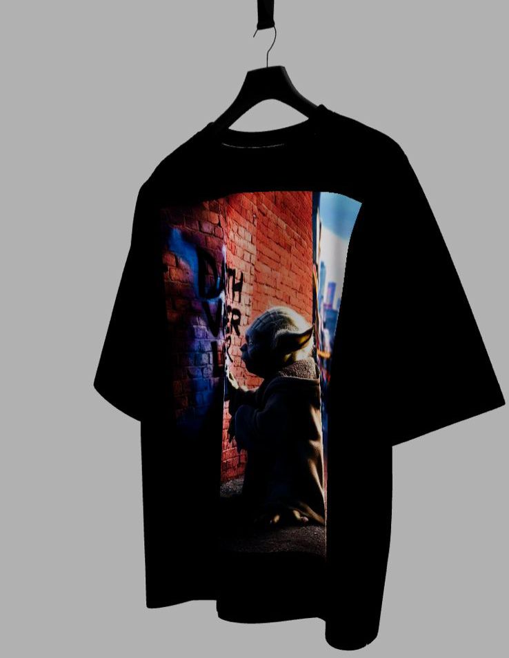 Camiseta Oversized Mars Essential - Galactic Graffiti: Yoda vs. Vader