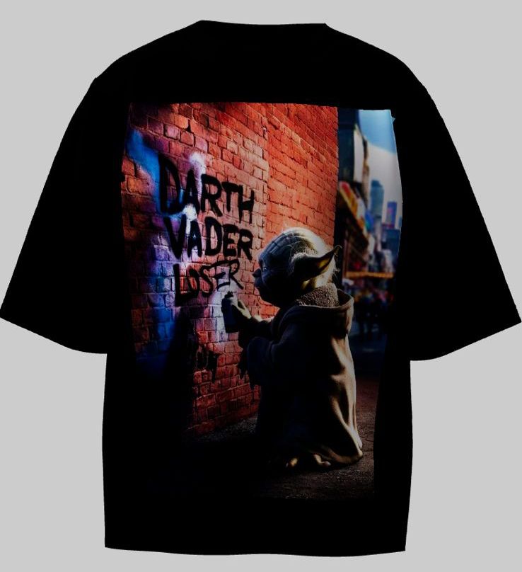 Camiseta Oversized Mars Essential - Galactic Graffiti: Yoda vs. Vader