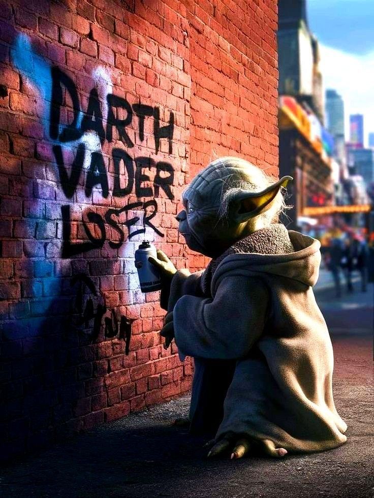 Camiseta Oversized Mars Essential - Galactic Graffiti: Yoda vs. Vader