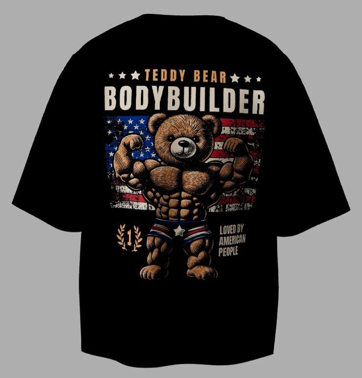 Camiseta Oversized Mars Essential - Iron Teddy: Fisiculturista Americano