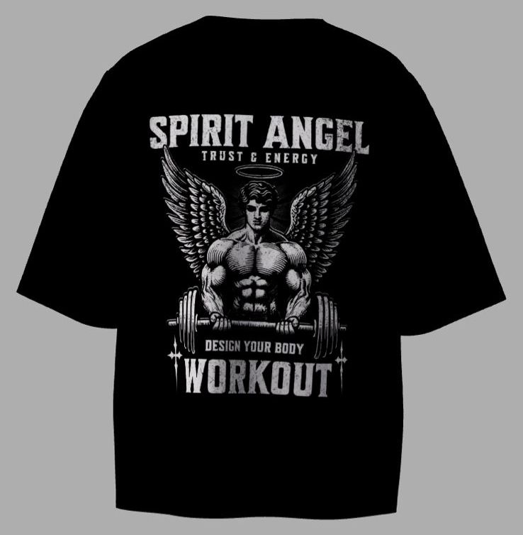Camiseta Oversized Mars Essential - Anjo Espiritual: Treino Divino