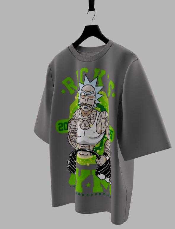 Camiseta Oversized Mars Essential - Rick's Gym: Wubba Lubba Dub Dub