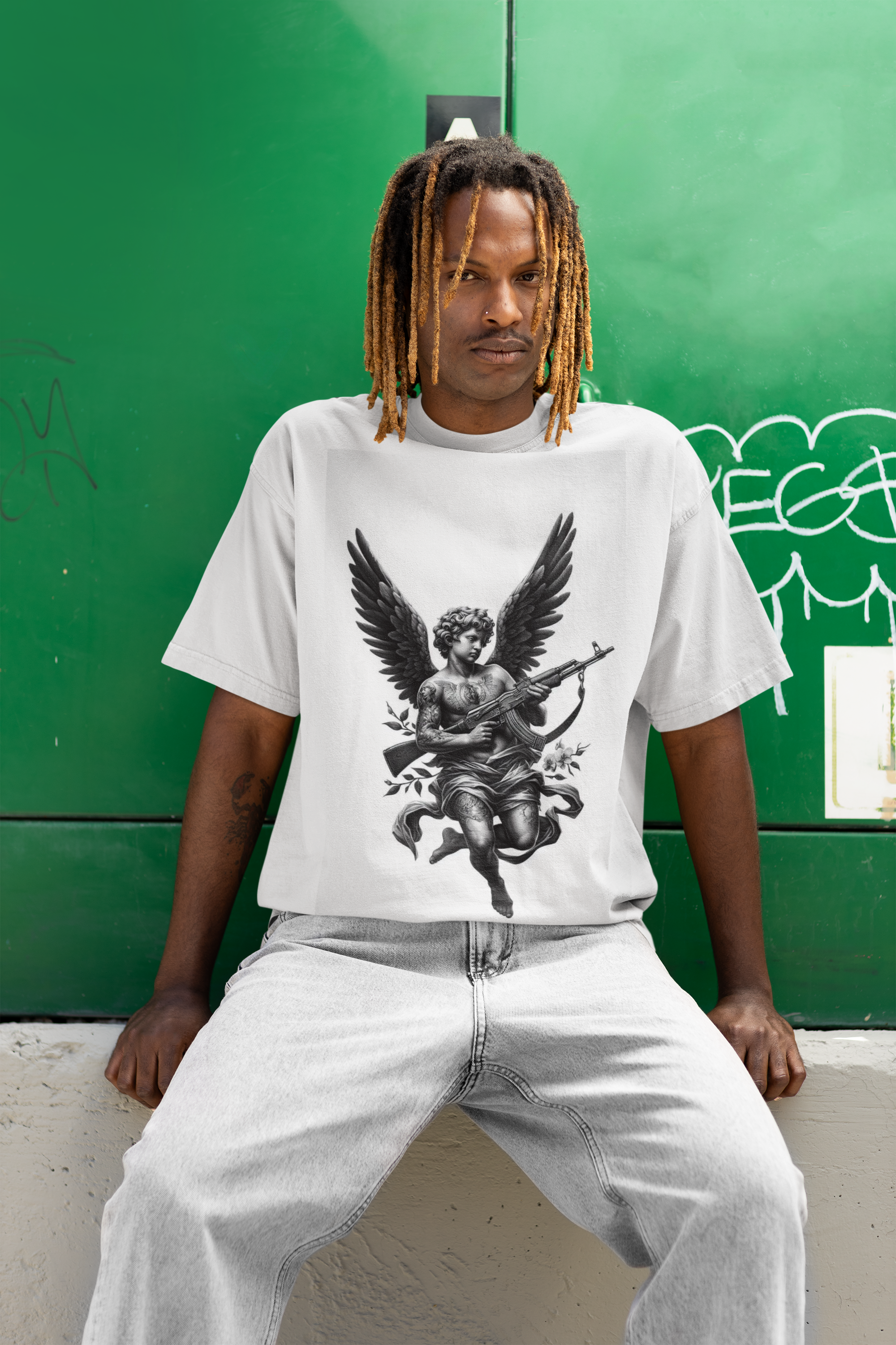 Camiseta Oversized Mars Essential: Edição Anjo
